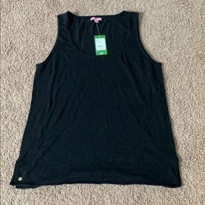 Lilly Pulitzer black metallic knit tank
